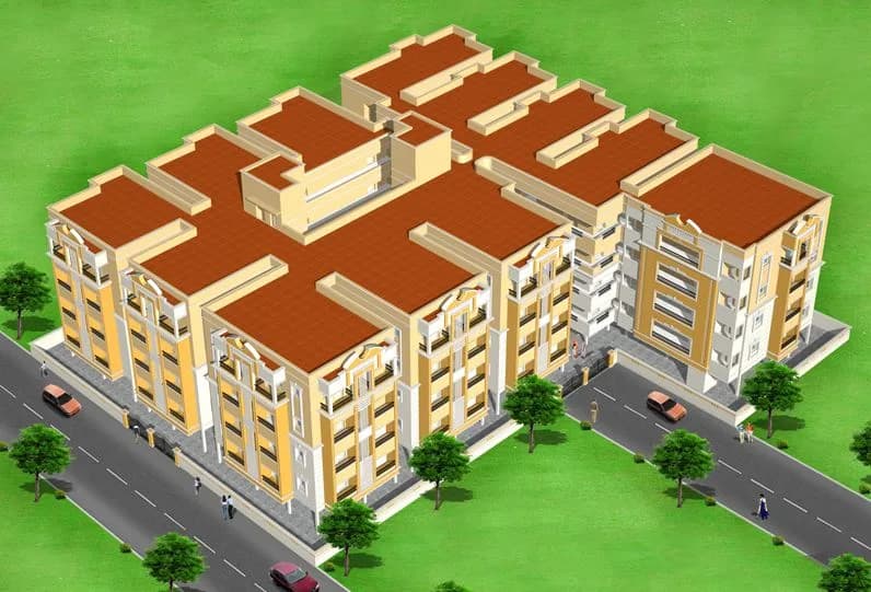 Sri Kirthika Temple View Apartments — Artistic Aerial View