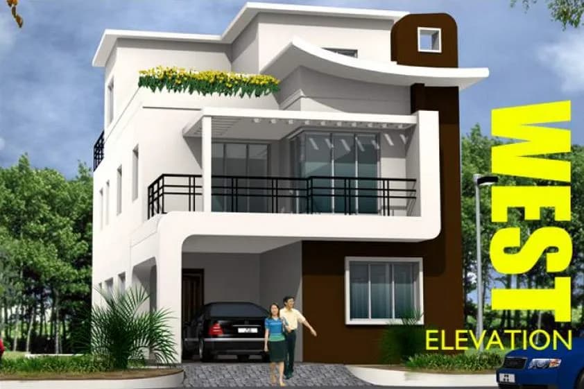 Jahnavi Cedar Ville — Artistic West Elevation