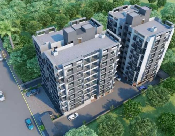 Gandhi Infra Vraj Residency — Artistic Aerial View
