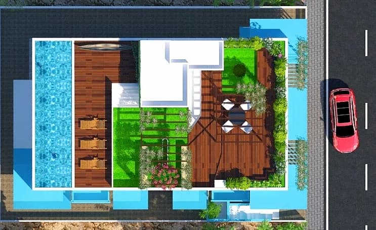 Vaishnavi Blue Square — Top View