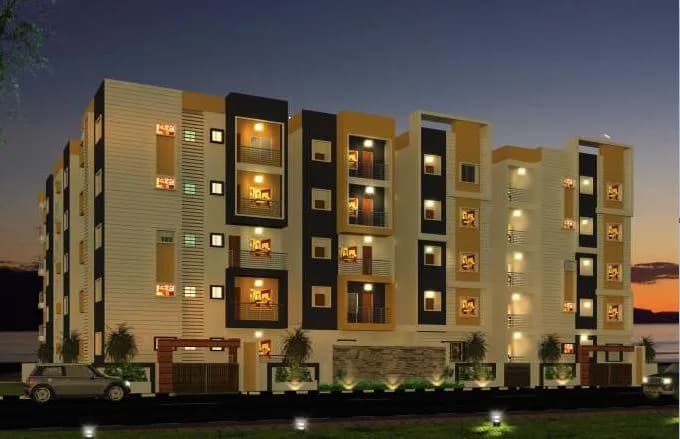 Sri Balaji Jnana Nivas — Night View