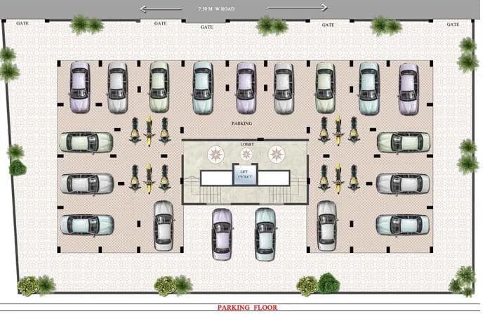 Mahajan Guru Bhakti — Car Parking Plan