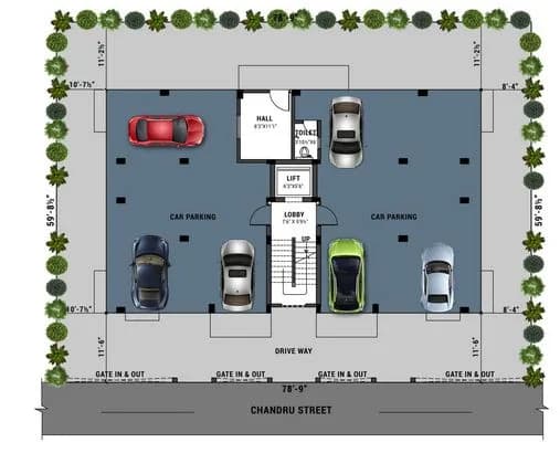 Ramaniyam Kauveri — Car Parking Plan