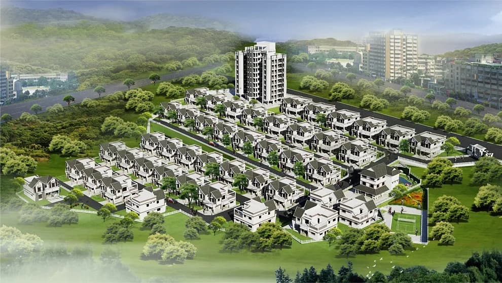 Betrons Blossom Luxury Villas — Artistic Aerial View