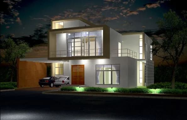Fire Luxur Villa Aurora — Night View