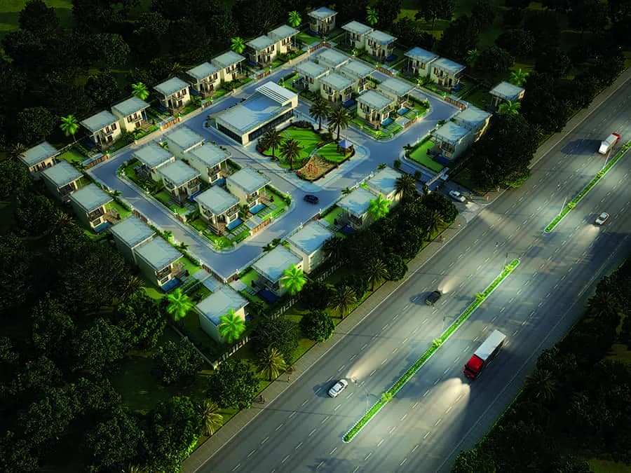 Heaven 37 — Night Aerial View