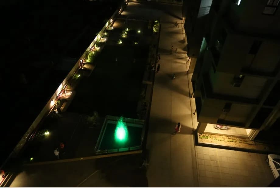 Kalasagar Skyz Block A B C — Garden at Night
