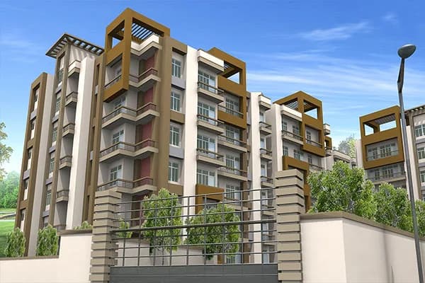 Tridev Residency — Side elevation