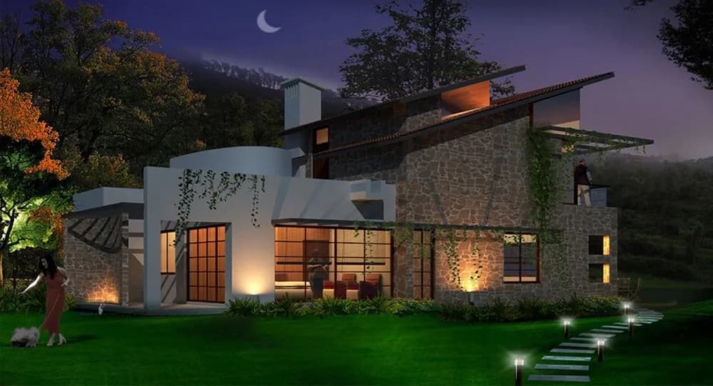 Tranquille Living Chalets — Night View