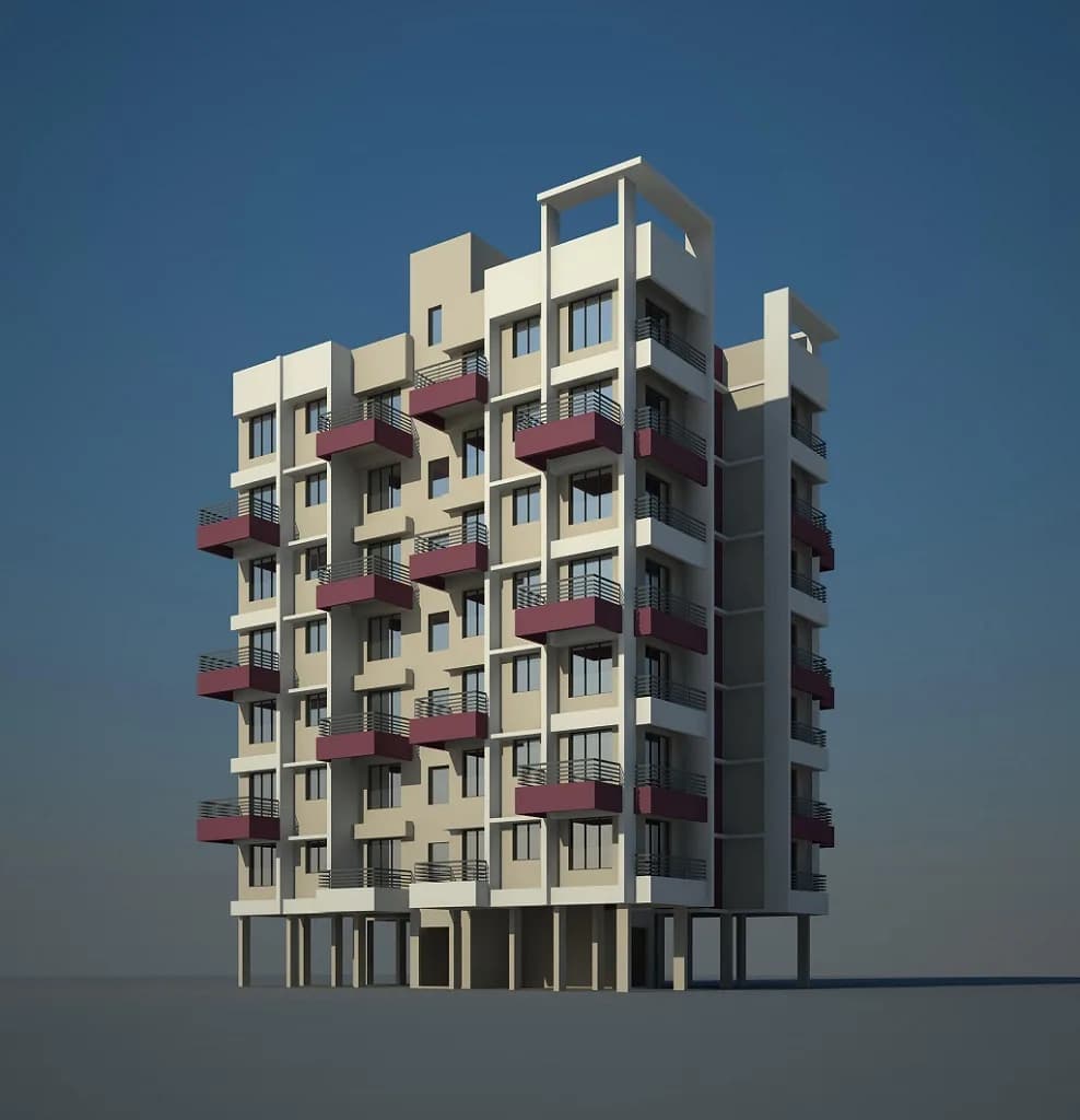 Shruti Vardhaman Homes — Side Elevation