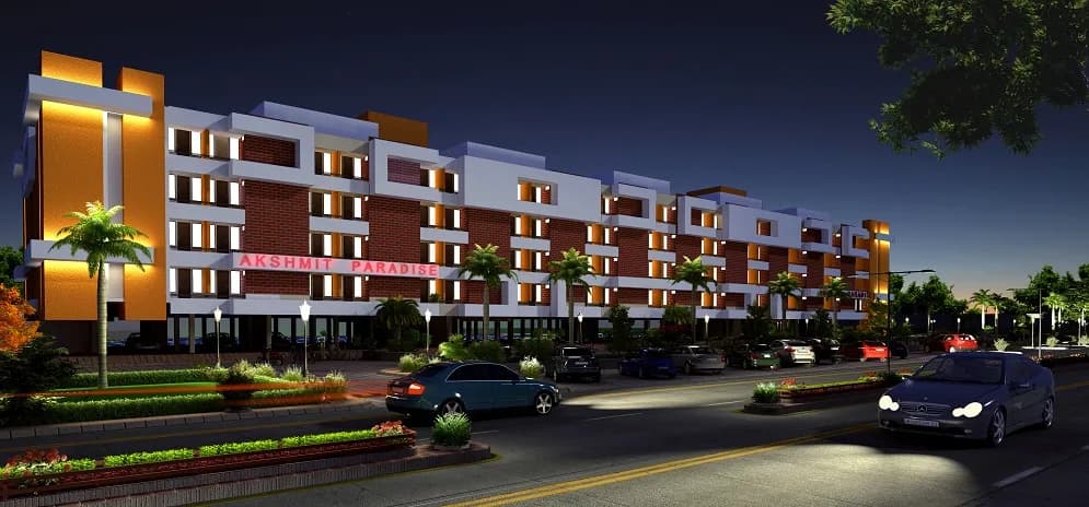 Akshmit Paradise — Night Elevation