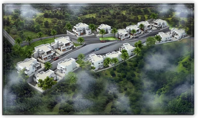 Samson and Sons Green Courtyard — Aerial site view