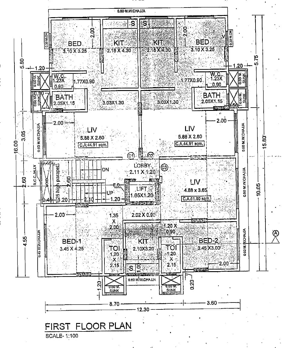 Ashiana Prateeksha CHS — Typical Floor Plan
