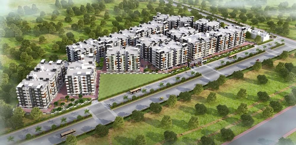 Barjatya Pearl Palms — Aerial View