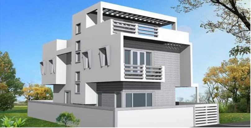 JS Lotus Villa — Side View