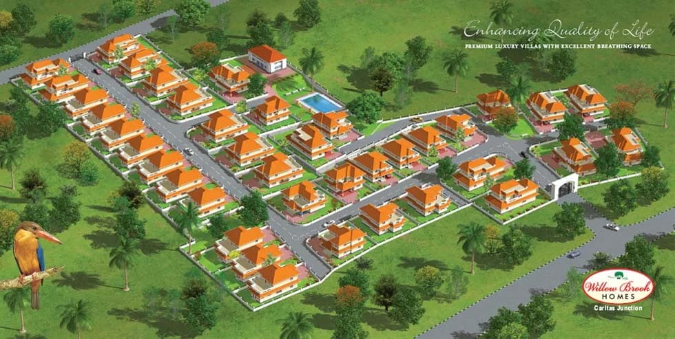 Ponmankal Willow Brook Homes — Aerial View