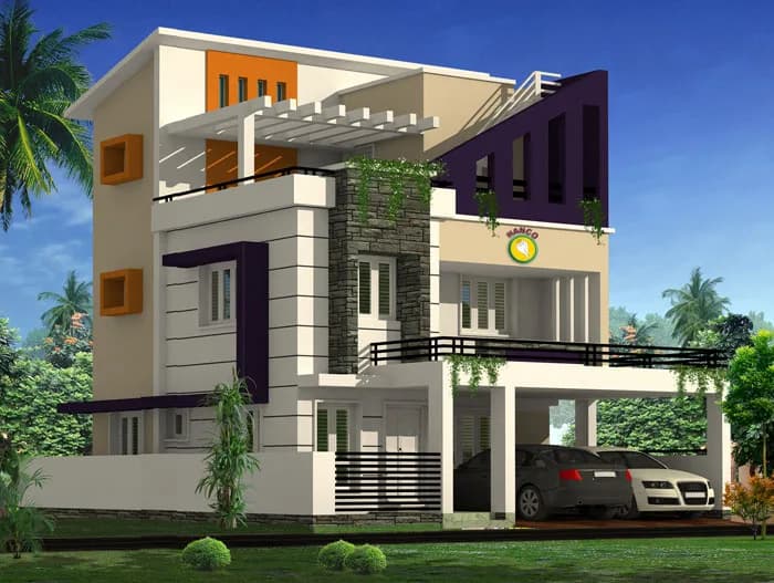 Hanco Chellis Villa — Artistic Side Elevation