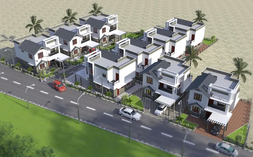 Turret Abodes Bougainvillea — Aerial View