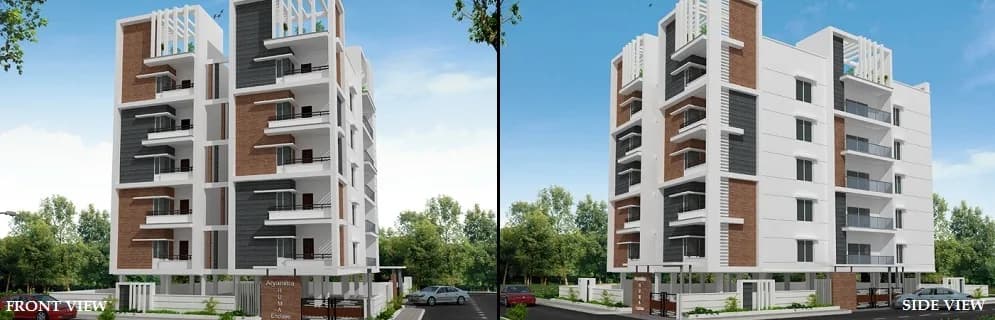 Aryamitra Huma Enclave — Front and Side Elevation