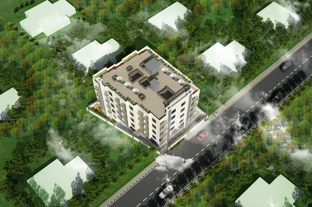 Ashtamurti Vishwamurti Apartment — Aerial View