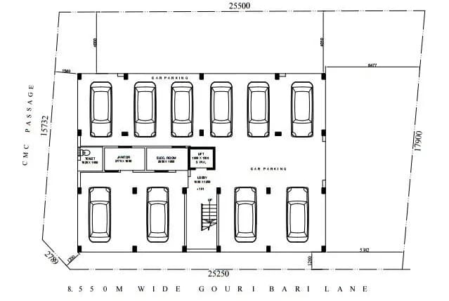 Tirupati Niwas — Car Parking Plan