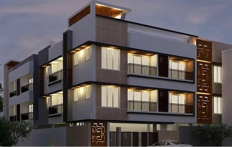 Blue Wall Swasthi Residency — Night view