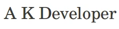 A K Developer logo