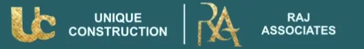 Unique Construction and Raj Associates logo